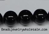 CAB728 15.5 inches 16mm round black agate gemstone beads wholesale