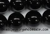 CAB729 15.5 inches 18mm round black agate gemstone beads wholesale