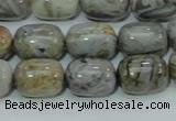 CAB73 15.5 inches 12*16mm egg-shaped silver needle agate beads