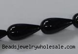 CAB739 15.5 inches 10*22mm teardrop black agate gemstone beads