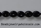 CAB756 15.5 inches 8*10mm oval black agate gemstone beads wholesale