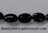 CAB757 15.5 inches 10*14mm oval black agate gemstone beads wholesale