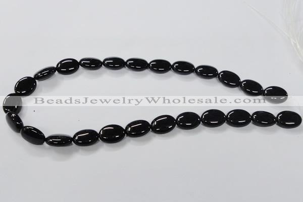 CAB758 15.5 inches 12*16mm oval black agate gemstone beads wholesale