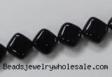 CAB765 15.5 inches 10*10mm diamond black agate gemstone beads