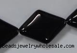 CAB770 15.5 inches 22*30mm rhombic black agate gemstone beads