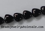 CAB775 15.5 inches 10*10mm triangle black agate gemstone beads