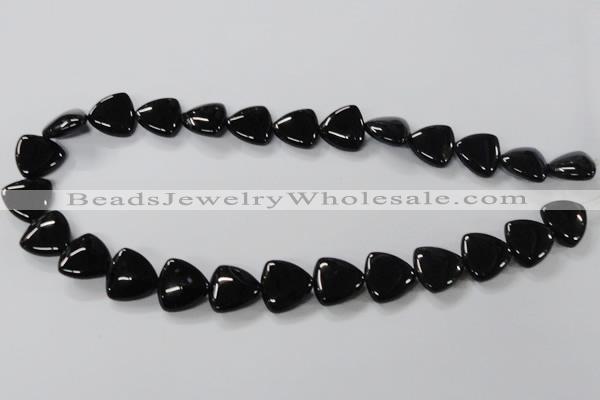 CAB776 15.5 inches 16*16mm triangle black agate gemstone beads