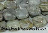 CAB78 15.5 inches 15*15mm square silver needle agate gemstone beads