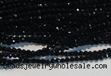 CAB780 15.5 inches 2mm faceted round black agate gemstone beads