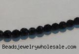 CAB783 15.5 inches 5mm faceted round black agate gemstone beads