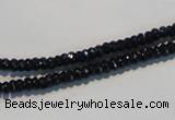 CAB785 15.5 inches 2*4mm faceted rondelle black agate gemstone beads