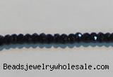 CAB786 15.5 inches 3*5mm faceted rondelle black agate gemstone beads