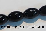 CAB818 15.5 inches 13*18mm rice black agate gemstone beads wholesale