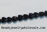 CAB824 15.5 inches 6*6mm faceted heart black agate gemstone beads