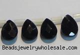 CAB828 10*14mm top-drilled teardrop black agate gemstone beads