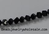 CAB830 15.5 inches 4*4mm cube black agate gemstone beads wholesale