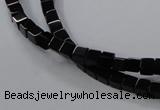 CAB833 15.5 inches 4*4mm cube black agate gemstone beads wholesale