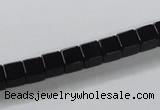 CAB834 15.5 inches 6*6mm cube black agate gemstone beads wholesale