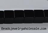 CAB836 15.5 inches 12*12mm cube black agate gemstone beads wholesale