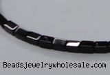 CAB838 15.5 inches 4*6mm cuboid black agate gemstone beads wholesale