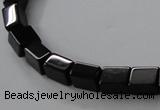 CAB840 15.5 inches 5*7*8mm cuboid black agate gemstone beads wholesale