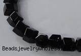 CAB841 15.5 inches 8*8mm faceted cube black agate gemstone beads wholesale