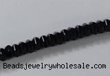 CAB843 15.5 inches 4*6mm rondelle black agate gemstone beads wholesale