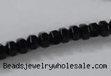 CAB844 15.5 inches 5*8mm rondelle black agate gemstone beads wholesale