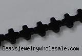 CAB845 15.5 inches 8*8mm cross black agate gemstone beads wholesale