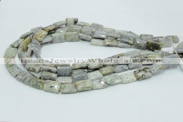 CAB86 15.5 inches 13*18mm rectangle silver needle agate gemstone beads