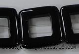 CAB863 15.5 inches 28*28mm square black agate gemstone beads wholesale