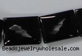 CAB866 15.5 inches 18*22mm rectangle black agate gemstone beads wholesale