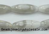 CAB907 15.5 inches 10*30mm rice natural crazy agate beads wholesale