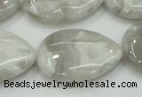 CAB910 15.5 inches 22*30mm flat teardrop natural crazy agate beads