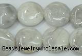 CAB916 15.5 inches 20mm flat round natural crazy agate beads wholesale