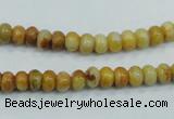 CAB932 15.5 inches 4*6mm rondelle yellow crazy lace agate beads