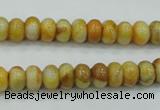 CAB933 15.5 inches 5*8mm rondelle yellow crazy lace agate beads