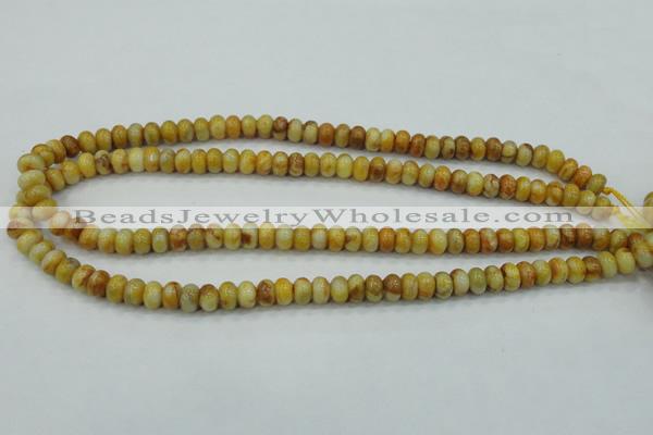 CAB933 15.5 inches 5*8mm rondelle yellow crazy lace agate beads