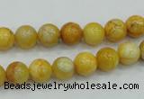 CAB934 15.5 inches 8mm round yellow crazy lace agate beads wholesale