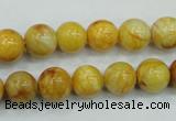 CAB935 15.5 inches 10mm round yellow crazy lace agate beads wholesale