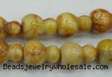 CAB938 15.5 inches 13*18mm calabash yellow crazy lace agate beads