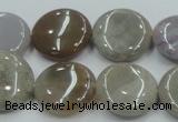 CAB955 15.5 inches 20mm flat round ocean agate gemstone beads