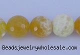 CAB966 15.5 inches 6mm faceted round fire crackle agate beads