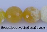 CAB969 15.5 inches 12mm faceted round fire crackle agate beads