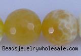 CAB971 15.5 inches 16mm faceted round fire crackle agate beads