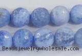 CAB974 15.5 inches 12mm faceted round fire crackle agate beads