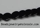 CAB981 15.5 inches 12mm flat round black agate gemstone beads wholesale