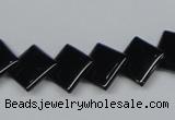 CAB984 15.5 inches 12*12mm rhombic black agate gemstone beads wholesale