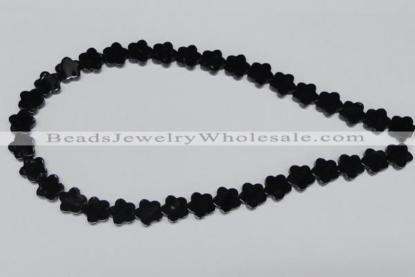 CAB988 15.5 inches 12*12mm star black agate gemstone beads wholesale