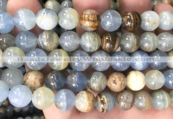 CABS04 15 inches 10mm round blue calcite beads wholesale